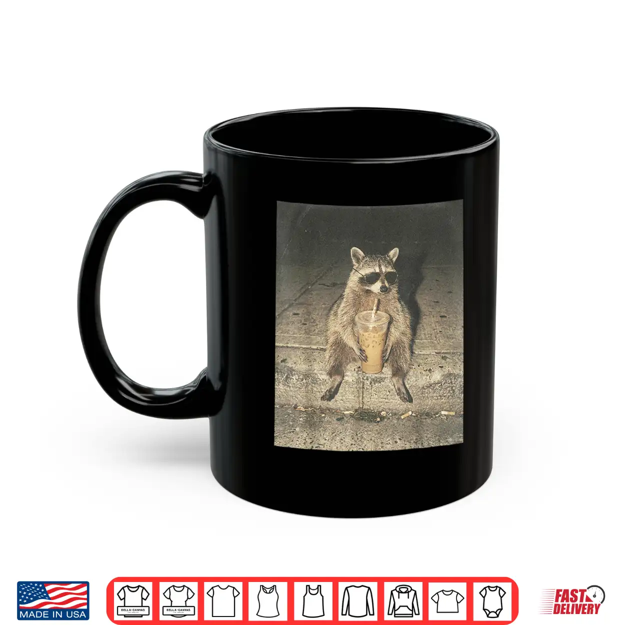 Funny Raccoon Drinking Iced Coffee Unhinged Meme Graphic Shirt Funny Raccoon Drinking Iced Coffee Unhinged Meme Graphic Shirt