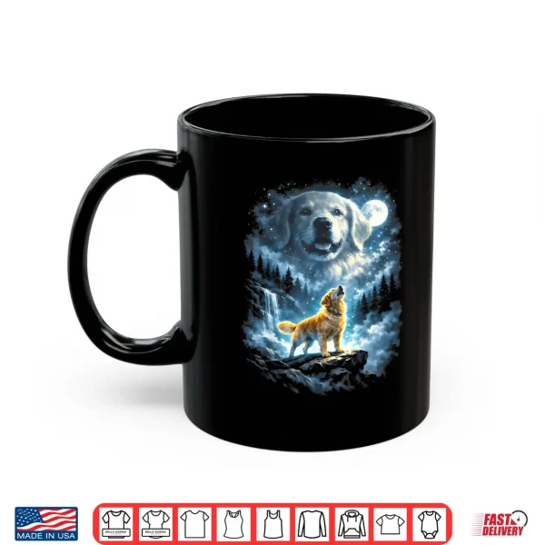 Mug Golden Retriever Howling At Moon Shirt