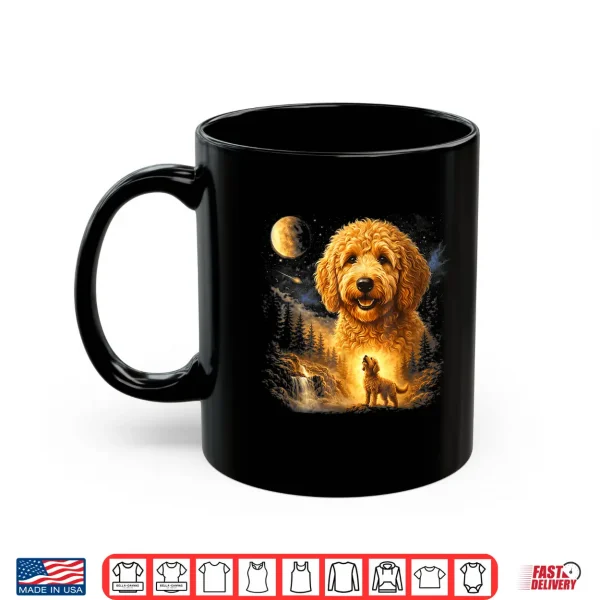 Goldendoodle Howling To The Moon Vintage Dog Art Shirt 3 Mug Goldendoodle Howling To The Moon Vintage Dog Art Shirt
