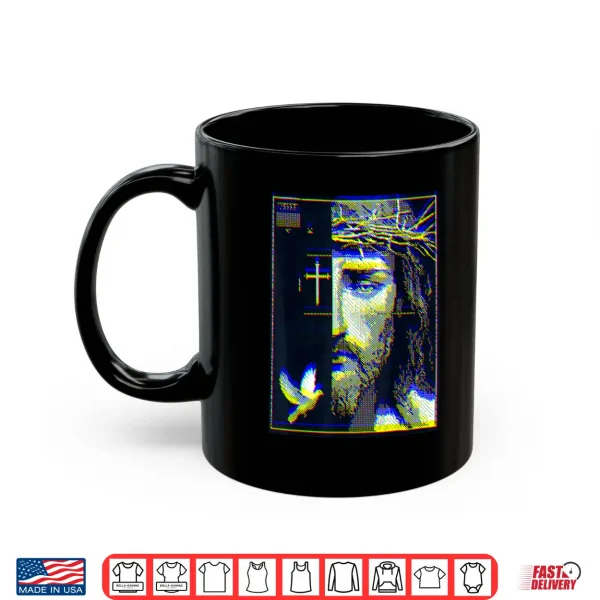 Jesus Christ Glitch Dove Crucifix Streetwear Shirt 3 Mug Jesus Christ Glitch Dove Crucifix Streetwear Shirt