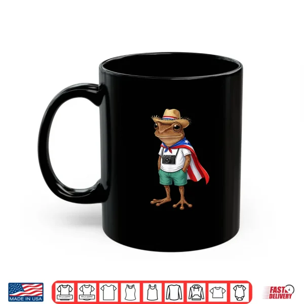 Mug Puerto Rico Coqui Frog Boricua Flag Cape Pava Hat Shirt