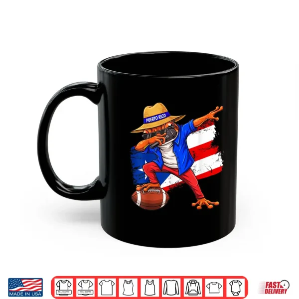 Mug Puerto Rico Coqui Frog Dabbing Football Boricua Flag Funny Shirt