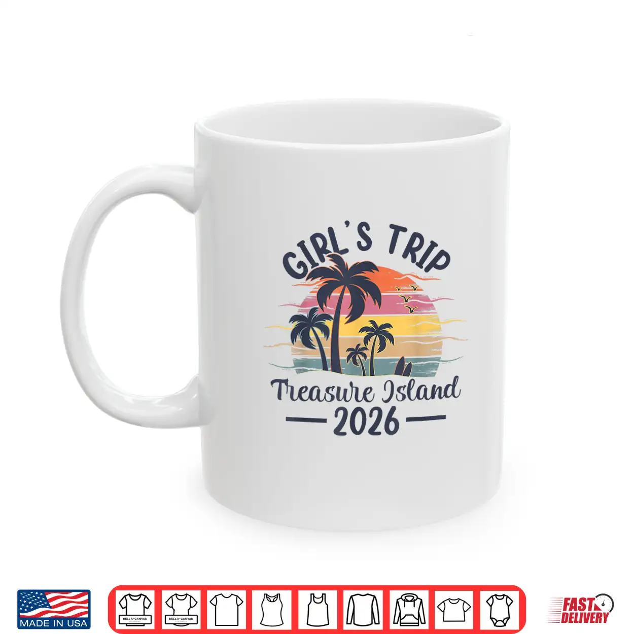 Treasure Island Girls Trip 2026 Vintage Sunset Summer Vibes Shirt Treasure Island Girls Trip 2026 Vintage Sunset Summer Vibes Shirt