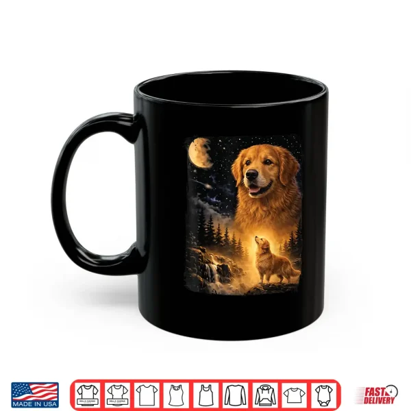 Mug Vintage 90S Golden Retriever Howling At The Moon Dog Lover Shirt