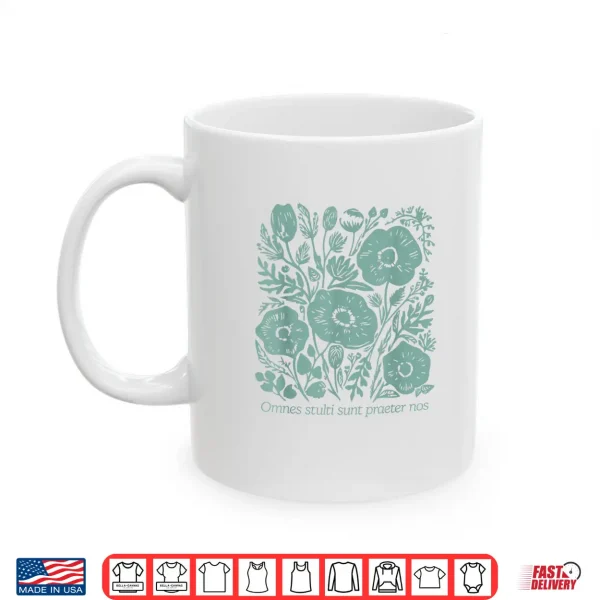 Mug Vintage Botanical Latin Phrase Floral Design Shirt
