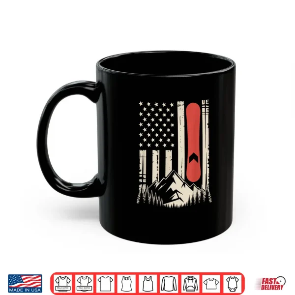 Vintage Snowboard Mountain American Flag Design Shirt 3 Mug Vintage Snowboard Mountain American Flag Design Shirt