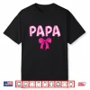 Papa Birthday Squad Matching Pink Bow Family Birthday Crew Shirt