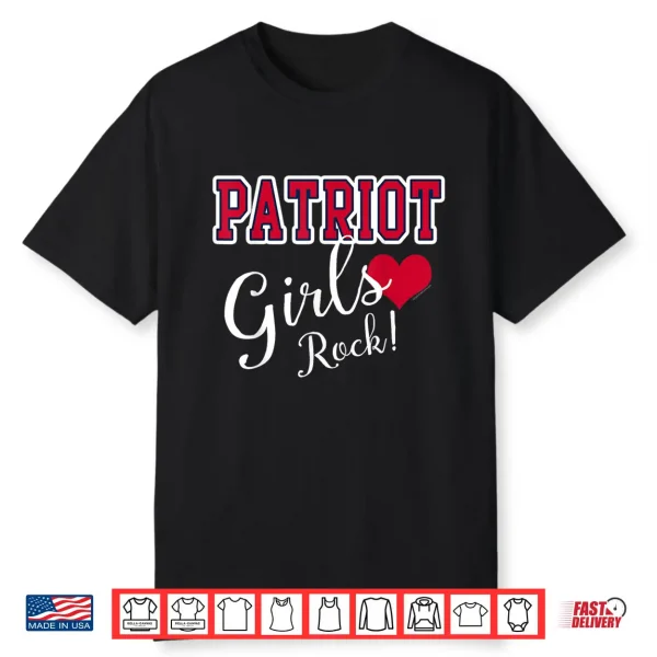Patriot Girls Rock Cute Heart Shape Womens Shirt