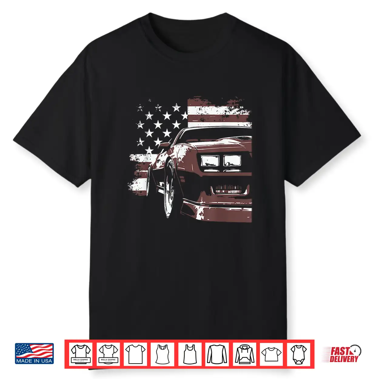 Patriotic Muscle Car Iroc Z Front Headlight Corner Usa Flag Shirt Patriotic Muscle Car Iroc Z Front Headlight Corner Usa Flag Shirt