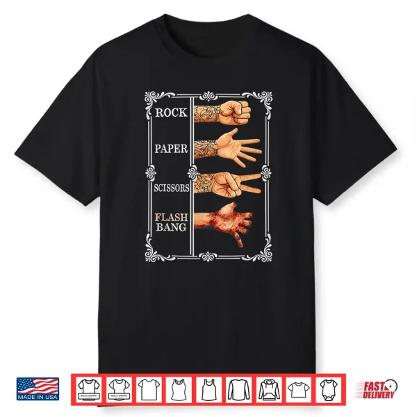 Rock Paper Scissors Flashbang Gamer Meme Shirt