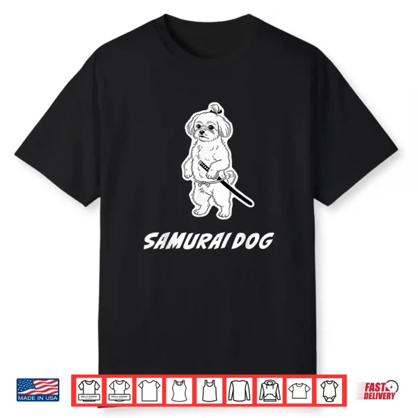 Samurai Maltese Katana Warrior Dog Artistic Shirt