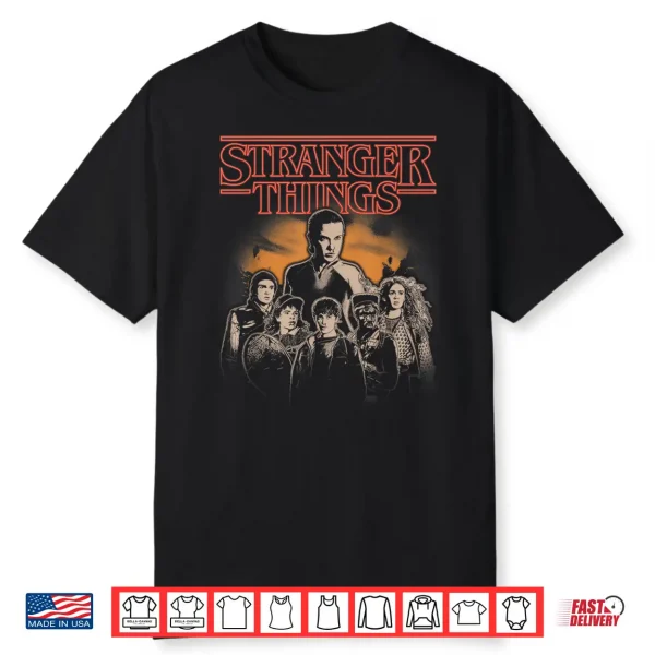 Stranger Things Group Portrait Shot In Black And White Shirt