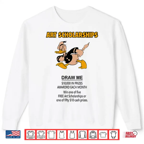 Sweatshirt Art Scholarships Draw Me Vintage Cartoon Duck Shirt