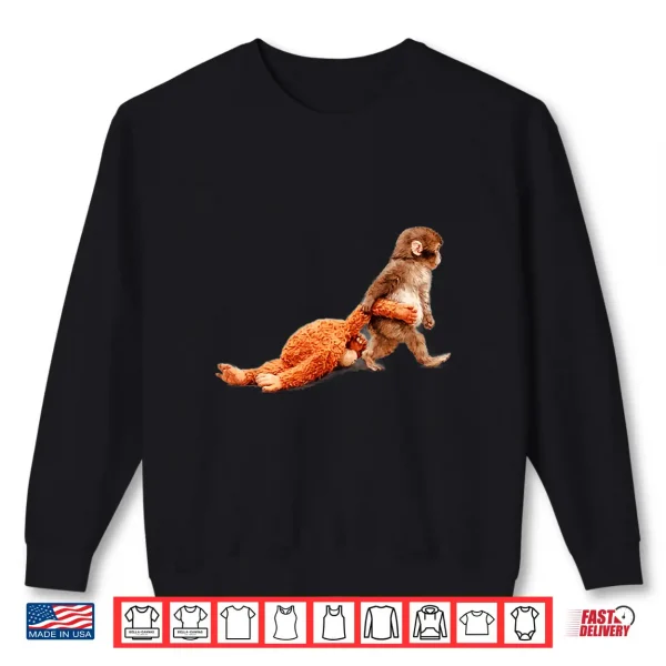 Sweatshirt Baby Monkey Named Punch With Stuffed Buddy Graphic Shirt