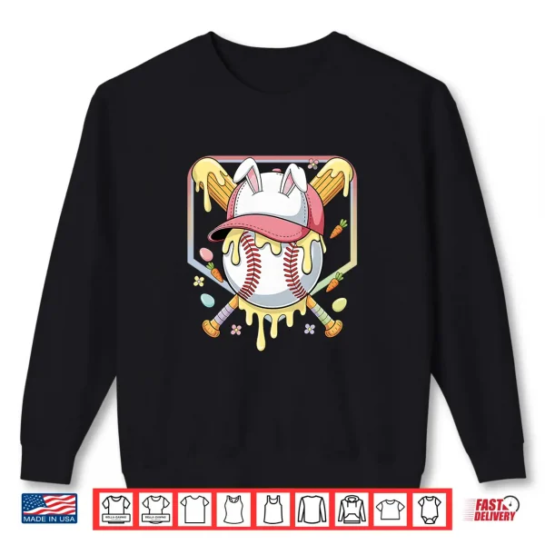 Bunny Baseball Hat With Ice Cream Easter Day Premium Tri Blend Shirt 2 Sweatshirt Bunny Baseball Hat With Ice Cream Easter Day Premium Tri Blend Shirt
