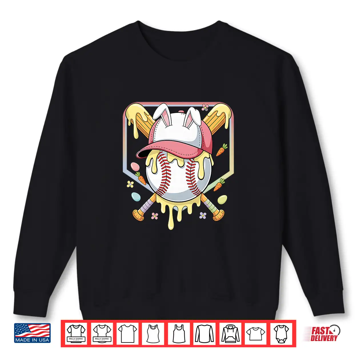 Bunny Baseball Hat With Ice Cream Easter Day Premium Tri Blend Shirt Bunny Baseball Hat With Ice Cream Easter Day Premium Tri Blend Shirt