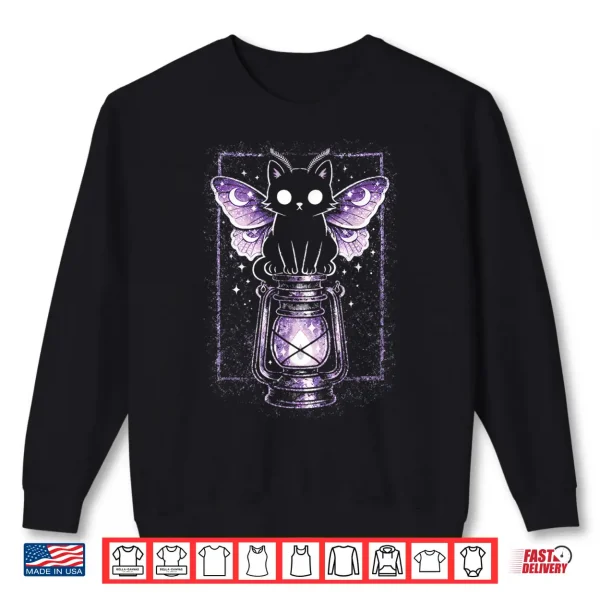 Cat Kitty Lunar Moth Purple Kawaii Pastel Goth Alt Aesthetic Shirt 2 Sweatshirt Cat Kitty Lunar Moth Purple Kawaii Pastel Goth Alt Aesthetic Shirt