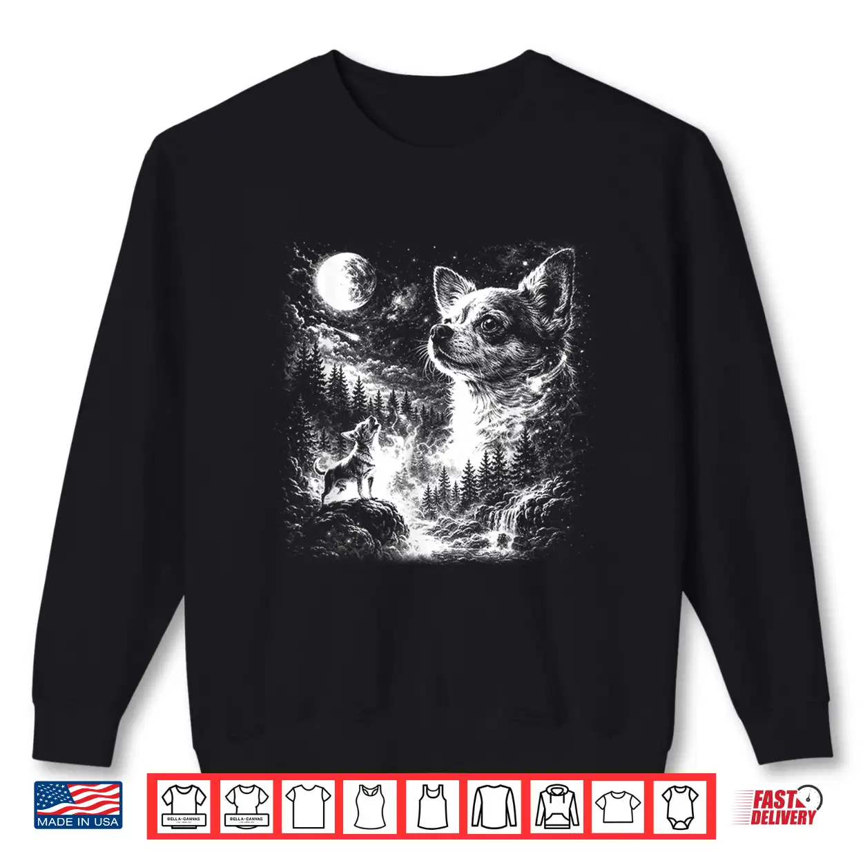 Chihuahua Howling To The Moon Vintage 90S Retro Animal Shirt Chihuahua Howling To The Moon Vintage 90S Retro Animal Shirt