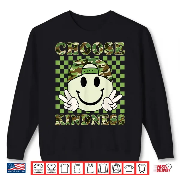 Sweatshirt Choose Kindness Camo Be Kind Inspirational Kids Boy Positive Shirt
