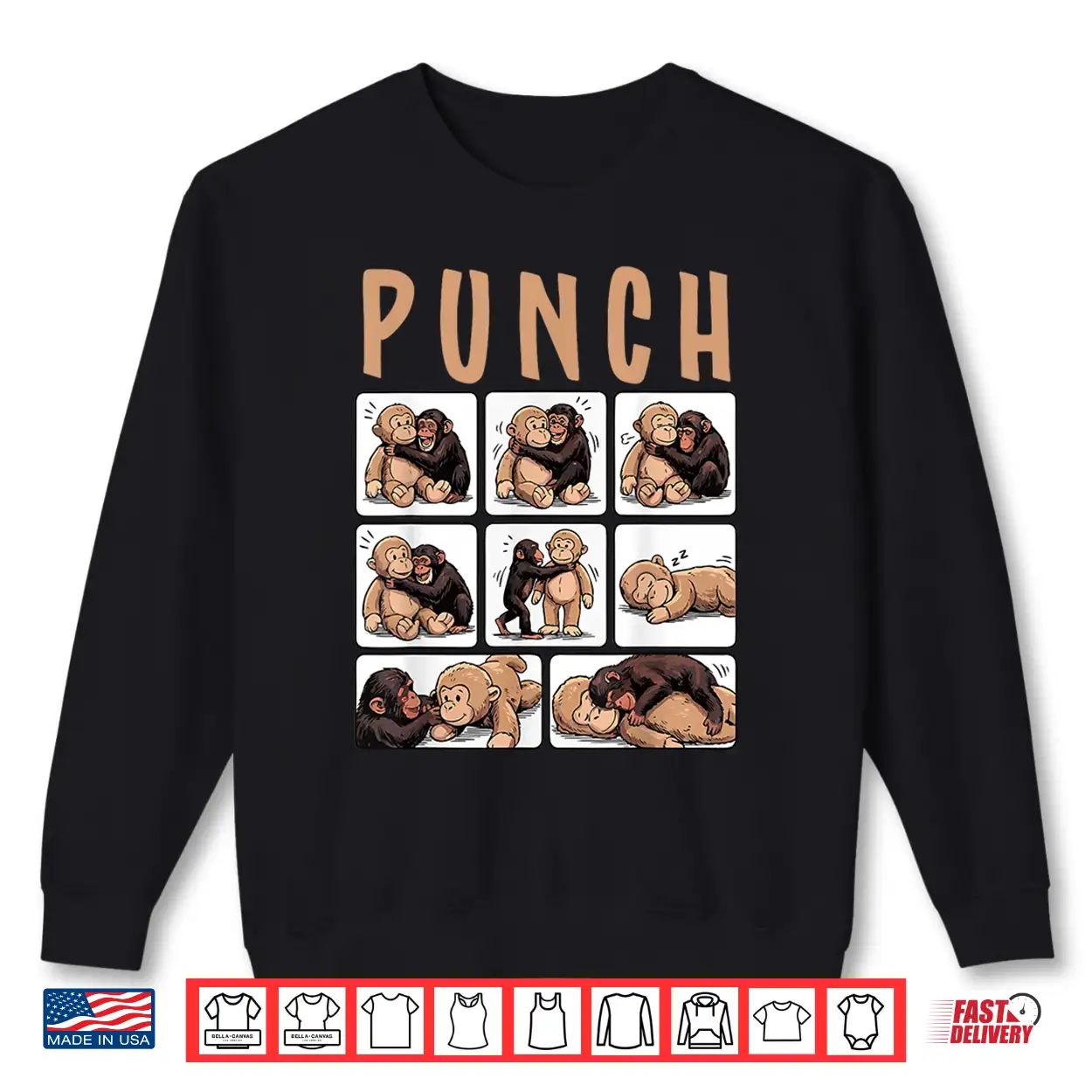 Cute Monkey Punch Viral Internet Character Aesthetic Shirt Cute Monkey Punch Viral Internet Character Aesthetic Shirt