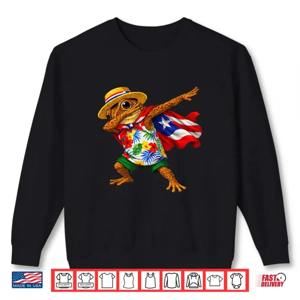Sweatshirt Funny Coqui Frog Puerto Rico Flag Puerto Rican Taino Boricua Shirt