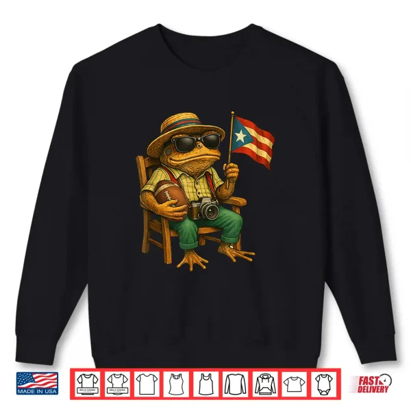 Sweatshirt Funny Coqui Frog Puerto Rico Flag Taino Boricua Hispanic Shirt