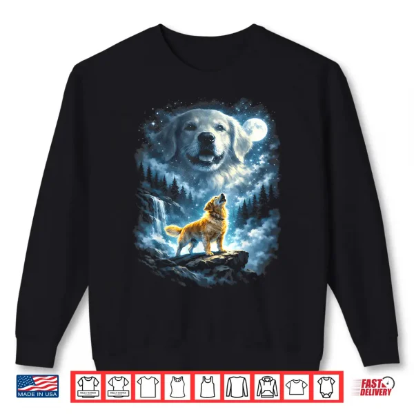 Sweatshirt Golden Retriever Howling At Moon Shirt
