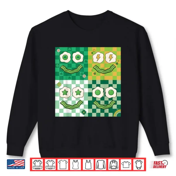 Green Smile Face Eggs And Bacon Ham Breakfast Graphic Shirt 2 Sweatshirt Green Smile Face Eggs And Bacon Ham Breakfast Graphic Shirt