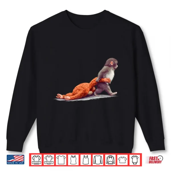 Sweatshirt Little Punch Big Love Monkey Character Graphic Shirt