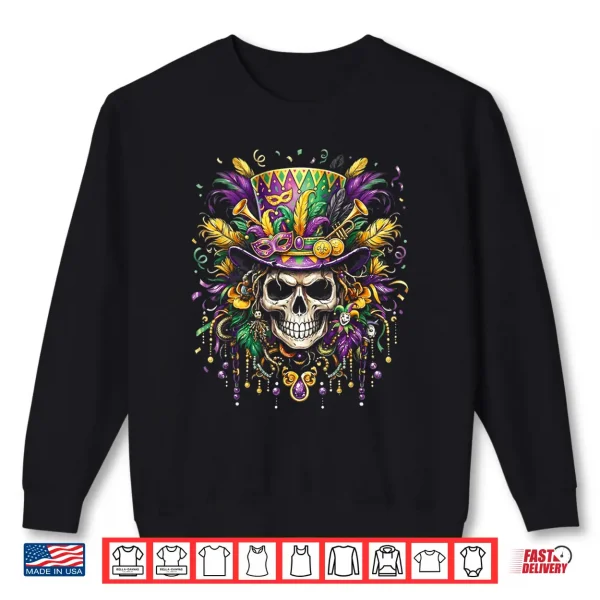 Sweatshirt Mardi Gras Costume Sugar Skull Carnival New Orleans Trip Shirt