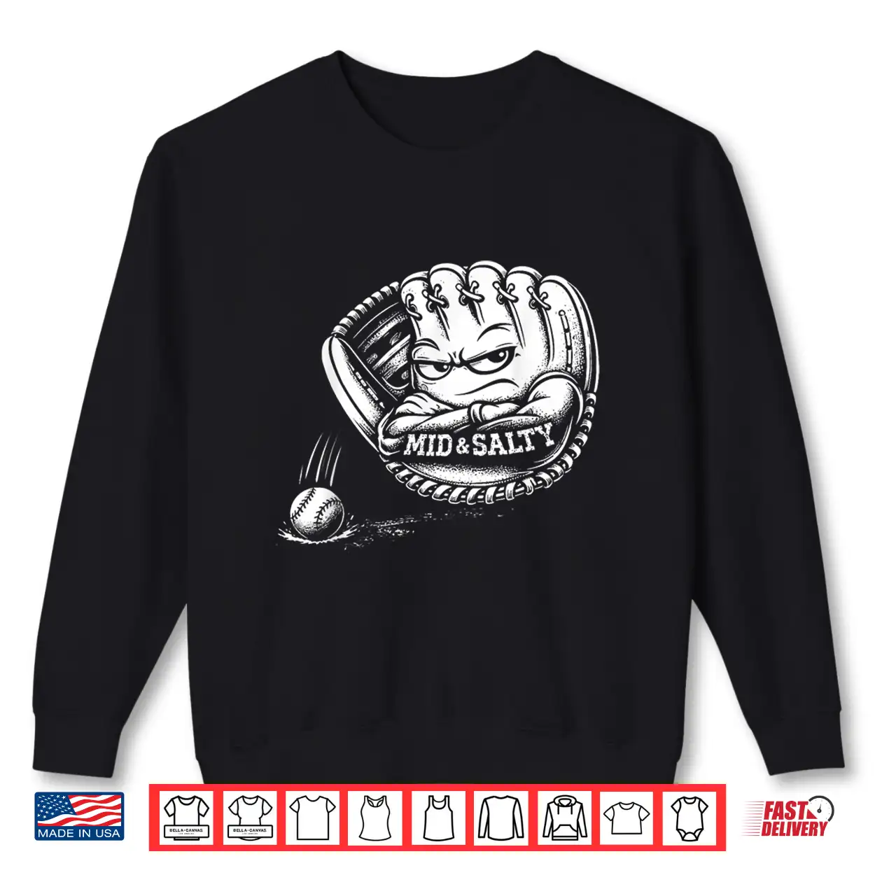 Mid And Salty Baseball Glove Sports Humor Shirt Mid And Salty Baseball Glove Sports Humor Shirt