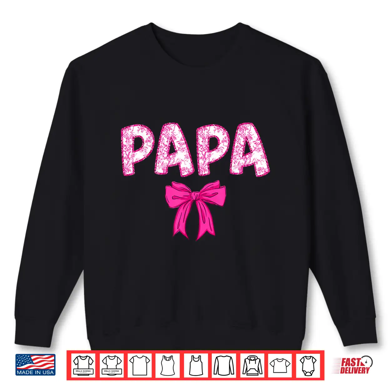 Papa Birthday Squad Matching Pink Bow Family Birthday Crew Shirt Papa Birthday Squad Matching Pink Bow Family Birthday Crew Shirt