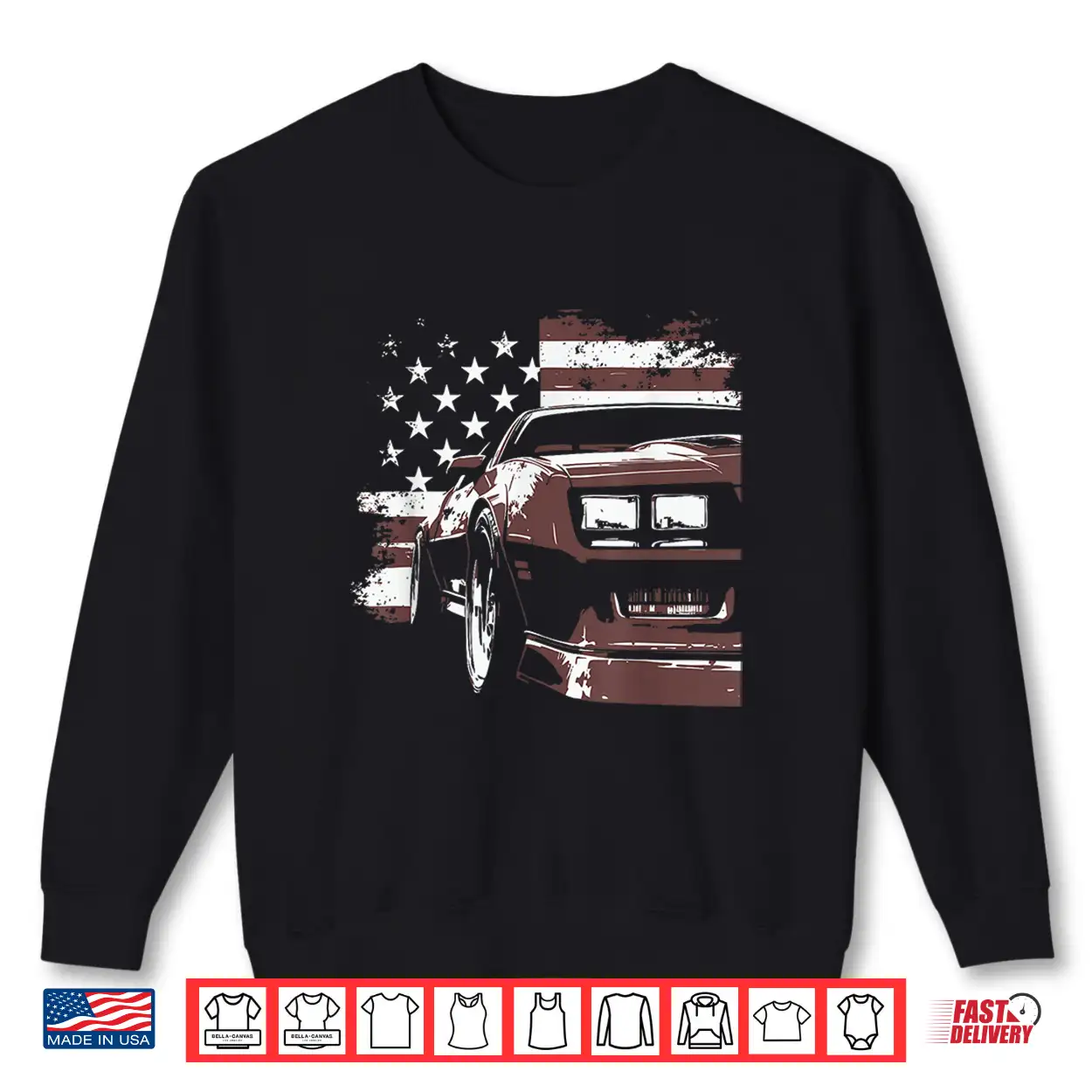 Patriotic Muscle Car Iroc Z Front Headlight Corner Usa Flag Shirt Patriotic Muscle Car Iroc Z Front Headlight Corner Usa Flag Shirt