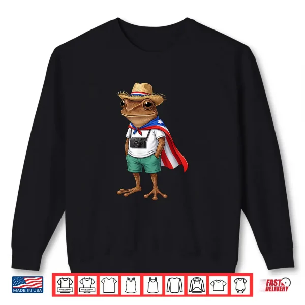Sweatshirt Puerto Rico Coqui Frog Boricua Flag Cape Pava Hat Shirt