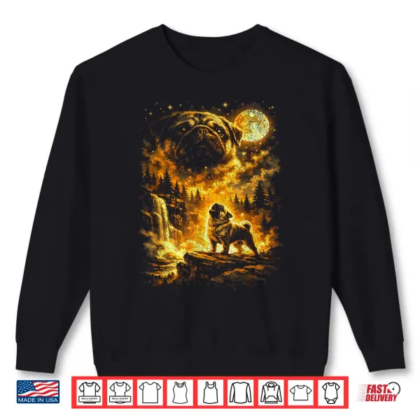 Sweatshirt Pug Howling At Moon Shirt