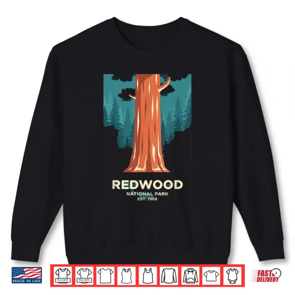 Sweatshirt Redwood National Park Est 1968 Kids Forest Tree Nature Shirt