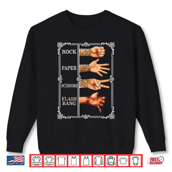 Sweatshirt Rock Paper Scissors Flashbang Gamer Meme Shirt