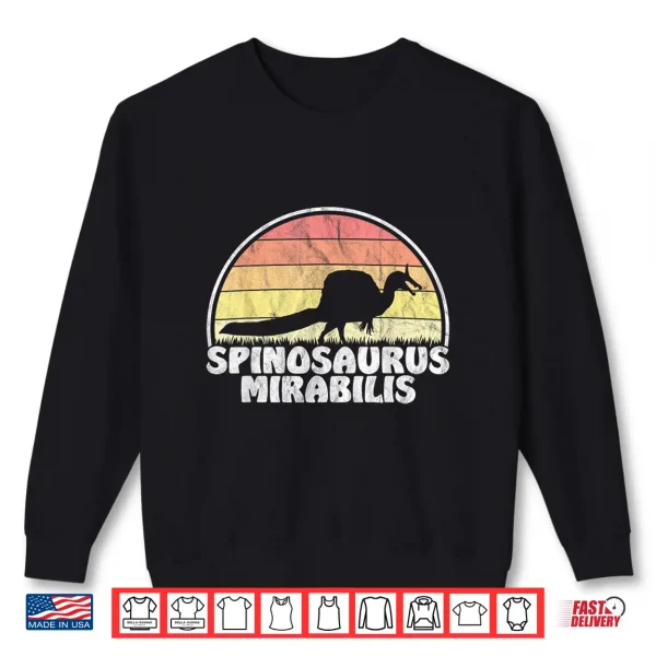 Sweatshirt Spinosaurus Mirabilis Retro Dinosaur Distressed Graphic Shirt