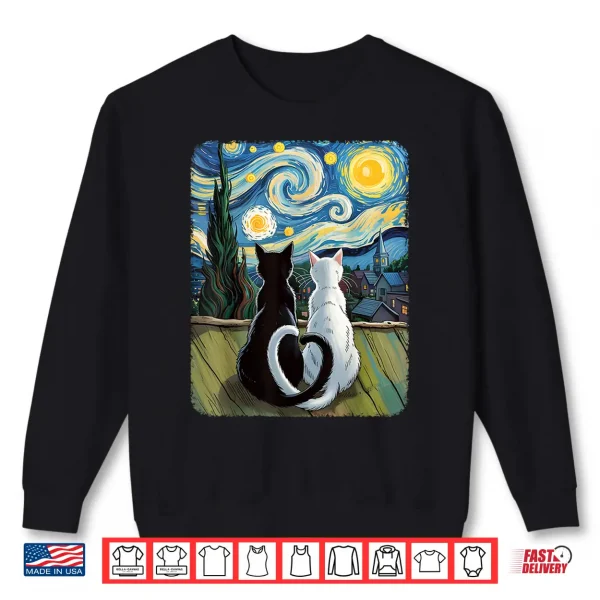 Van Gogh Starry Night Cat Shirt 2 Sweatshirt Van Gogh Starry Night Cat Shirt