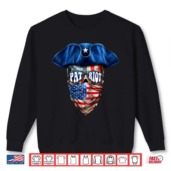 Sweatshirt Vintage Patriotic Skull American Flag Usa For Men Women Kids Shirt