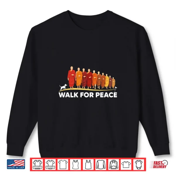 Sweatshirt Walk For Peace Monks With Aloka Dog Shirt