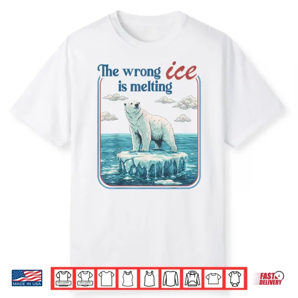The Wrong Ice Is Melting Funny Polar Bear Abolish Ice Shirt