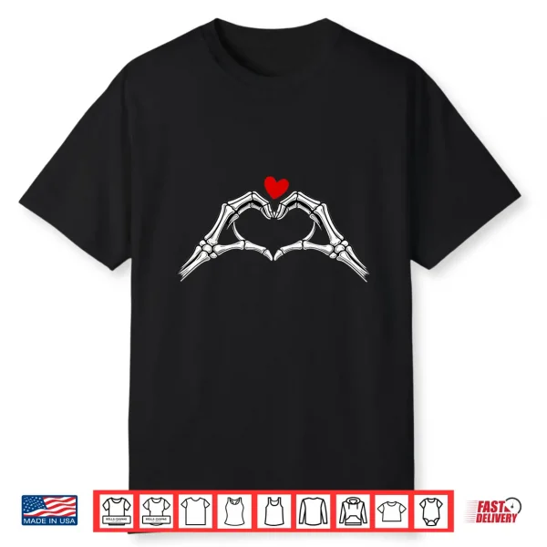Valentine Skeleton Hand Heart Funny Men Women Kids Custume Shirt