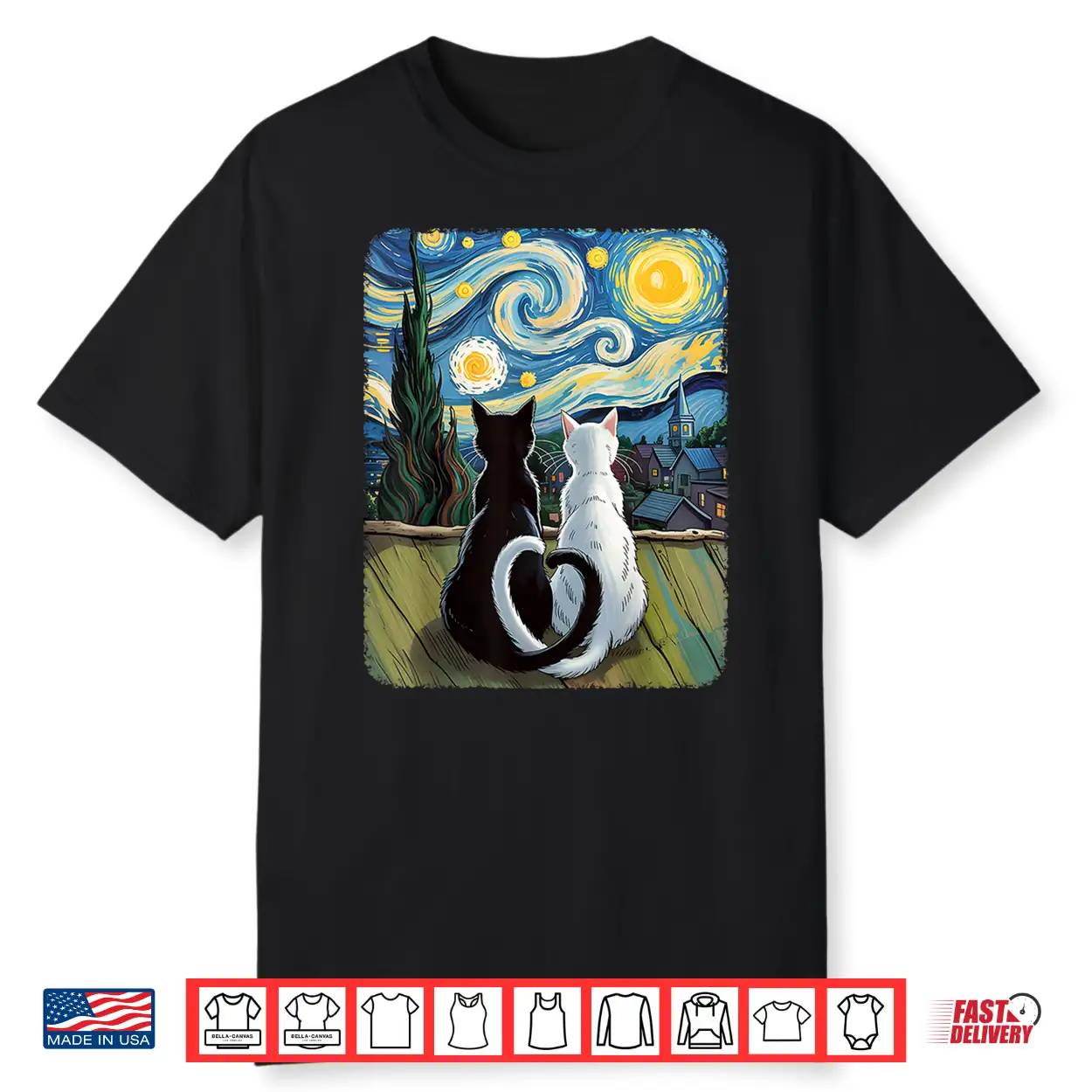 Van Gogh Starry Night Cat Shirt Van Gogh Starry Night Cat Shirt