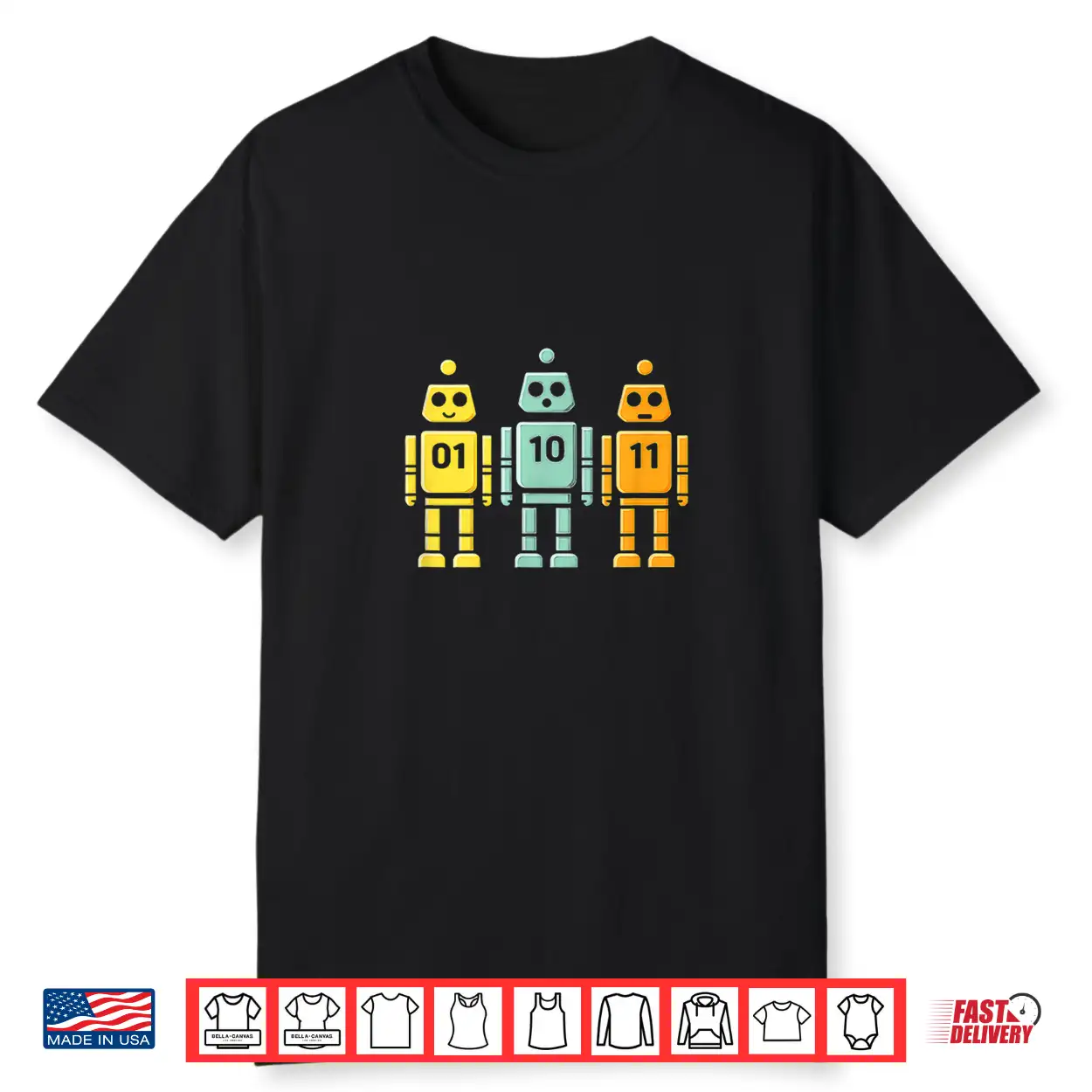 01 10 11 Robot Binary Shirt 01 10 11 Robot Binary Shirt