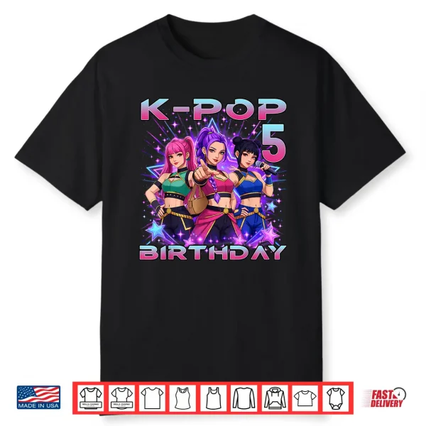 5Th Birthday K Pop 5 Year Old Korean Music Birthday Kpop Shirt