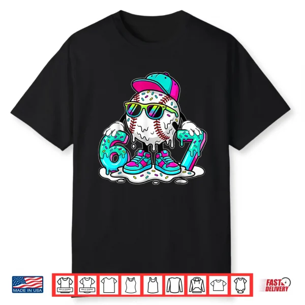 67 Baseball Life Style 101 Apparel Youth Drip Baseball Boys Shirt