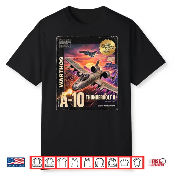 A 10 Warthog Fictional Pc Game Box Front And Back Y2K Style Shirt