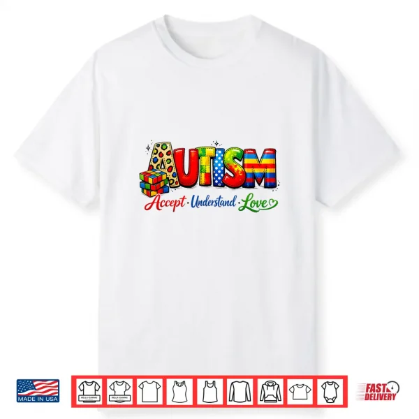 Accept Understand Love Autism Awareness Puzzle Professional Shirt