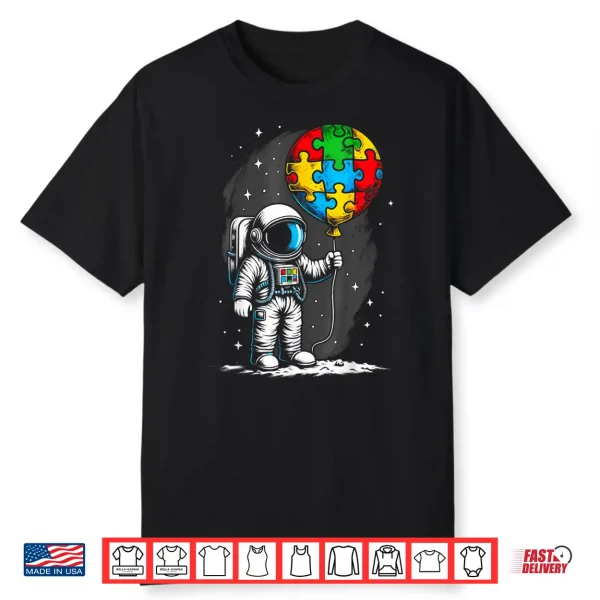 Astronaut Balloon Autism Awareness Space Autistic Graphic Shirt